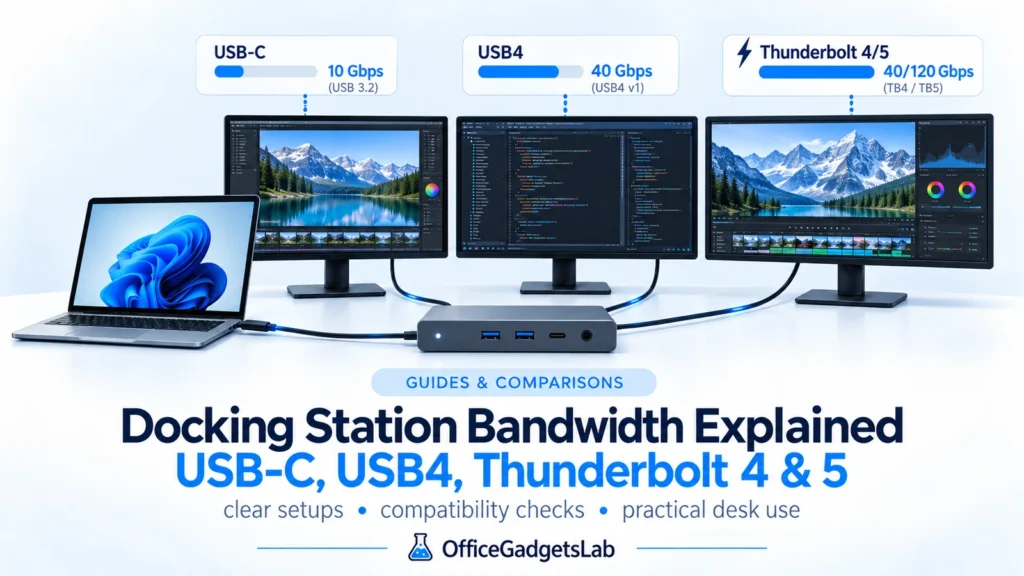Docking Station Bandwidth Explained: USB-C, USB4, Thunderbolt 4 & 5 (2026)