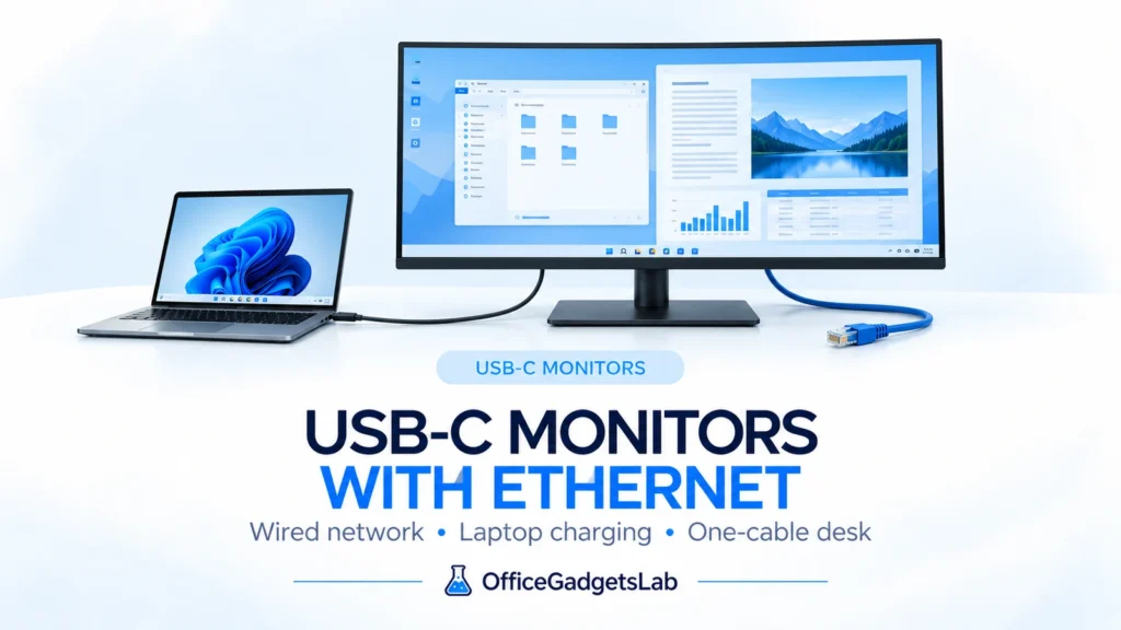 Best USB-C Monitors with Ethernet (RJ45) for Laptops (2026 Guide)