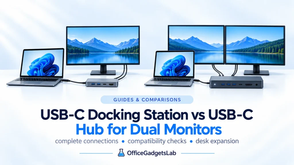 USB-C Docking Station vs USB-C Hub for Dual Monitors (Real-World Differences)